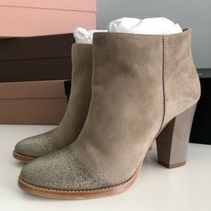 Beige Jimmy Choo Sparkle Toe Booties  39 1/2